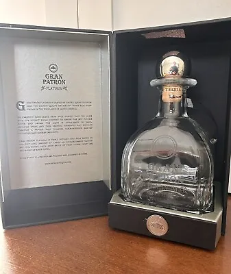 Empty Gran Patron Platinum Tequila Bottle With Black Box 750ML Numbered Signed • $39