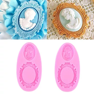 3D Cameo Mirror Frame Silicone Fondant Mold Cake Decor Chocolate Baking Mou GN • £4.80