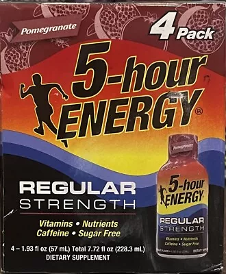 5 Hour Energy Shot Regular Strength Ex 4/24 Four Pack FAST SHIPPING • $16.49