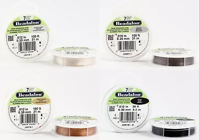 Beadalon 7 Strands Bead Stringing Wire Stainless Steel * Many Colors & Sizes • $4.81