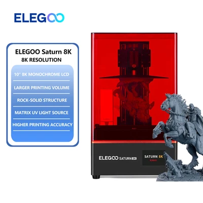 $479.99 • Buy ELEGOO Saturn 8K MSLA Resin 3D Printer 10-Inch 8K Monochrome LCD 219x123x210mm