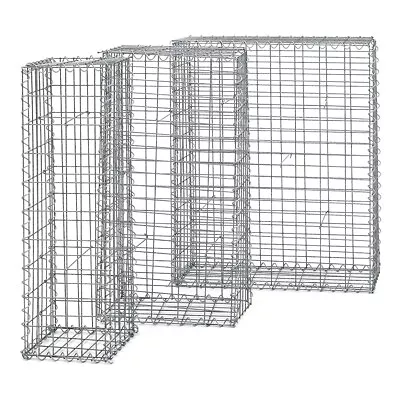 Galvanized Steel Gabion Stone Basket Retaining Wall Garden Wire Cage Fence Edge • £26.99