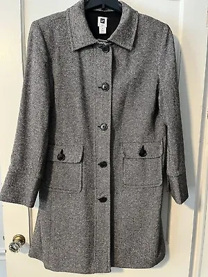 GAP Women’s XL Black Wool Blend Fully Lined Knee Length Jacket Coat Vintage • $21