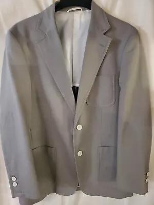 Beige IBIZA Unstructured Blazer Jacket Sport Suit Coat 100% Cotton 42 R • $74.97
