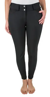 Equine Couture Ladies Coolmax Champion Knee Patch Breeches Black 26 • $108.46