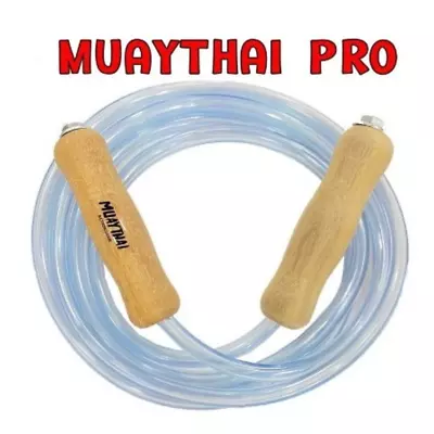 Jump Rope Skipping Rope Muay Thai Wooden Handle Rubber Spare Boxing Fitness Gym • $10.90