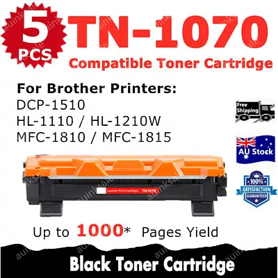 5x Non-OEM Toner TN1070 For Brother HL 1110 HL1110 MFC1810 HL1210W DCP1510 MFC • $37.90