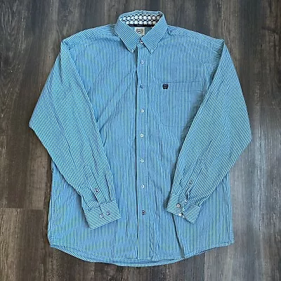 Mens CINCH Western Blue Button Down Long Sleeve Shirt Size Medium M • $24.99