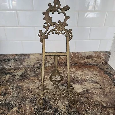 Victorian Style Ornate Brass Easel Picture Display Stand 16  • $35.50