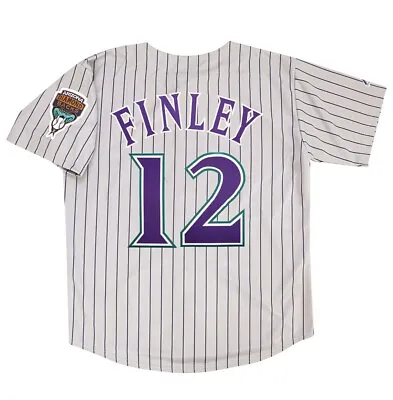 Steve Finley 1999 Arizona Diamondbacks Grey Road Throwback Men's Jersey (M-2XL) • $129.99