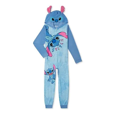 $19.76 • Buy NWT Disney Lilo & Stitch Hooded Blanket Sleeper Pajamas BRAND NEW Sizes 4/5 6/6X