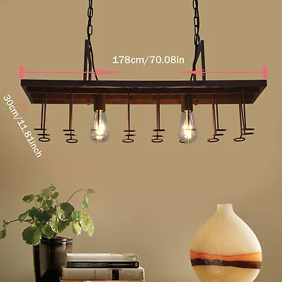 Bar Kitchen Hanging Wine Bottle Chandelier Retro 24 Pendant Lamp Ceiling Light • $88.86