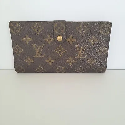 Louis Vuitton LV Vintage Monogram Viennois Bifold Wallet Large Kisslock Brown  • $175