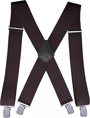 2Inch Men'S Heavy Duty Suspenders With Strong Clips Adjustable X-Back For Work J • $14.06