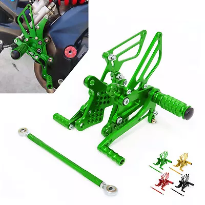 CNC Adjustable Rearset Rear Set Footpeg For Kawasaki Ninja ZX-6R ZX6R 2009-2020 • $89