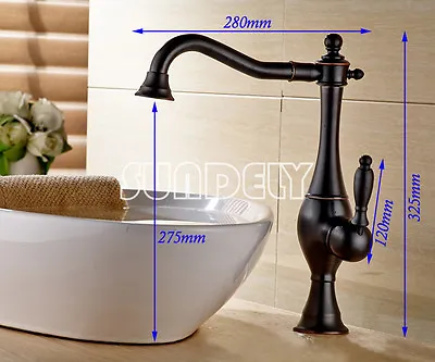 £56.89 • Buy Tall Counter Top Basin Mixer Tap Taps Bathroom Sink Chrome Faucet