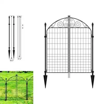 Rockdale 41.9 In. Black Steel Fence Gate Metal Border Durable Garden Black New • $56.02