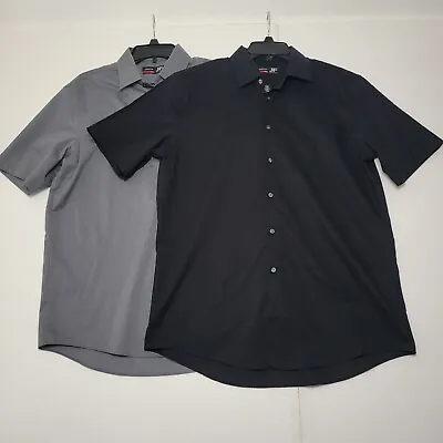 J. Ferrar Stretch Slim-Fit Short Sleeve Shirts Men's Size L Large 16-16.5 Lot 2 • $14