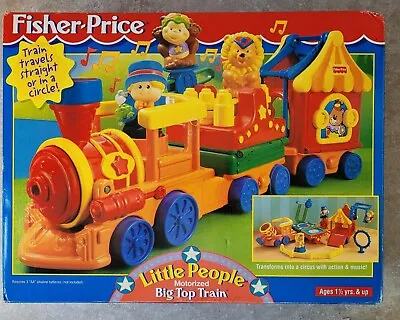 VINTAGE 1999 Y2k Fisher Price Little People Big Top Circus Train 72753 FREEUSHIP • $98.95