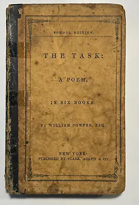 Antique Miniature Book The Task William Cowper Blank Verse Poem • $24.99