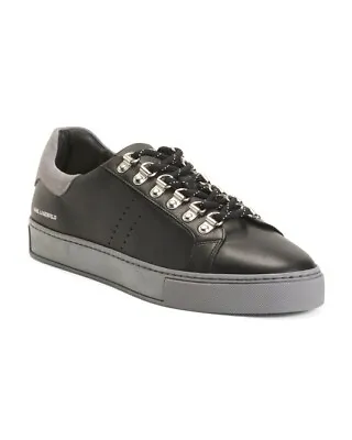 KARL LAGERFELD Men's Made In Portugal Leather Sneakers Size 7 • $49