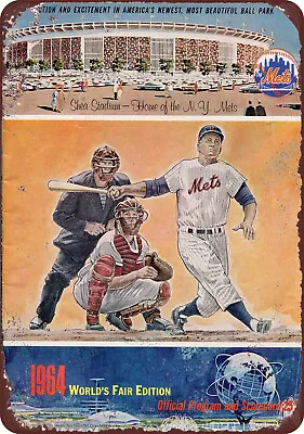 1964 New York Mets Scorecard Vintage Look Reproduction Metal Sign 8 X 12 • $21.95