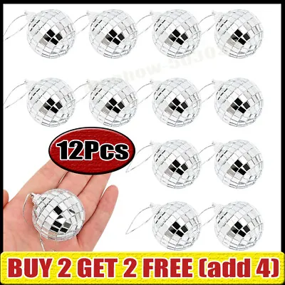 12Pcs Mini Disco Balls Hanging Mirrorball For New Year Family Gatherings Parties • £3.39