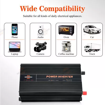 3000W Car Power Inverter DC 12V To 2AC 110V Sine Wave Solar Converter Dual USB • $93.99