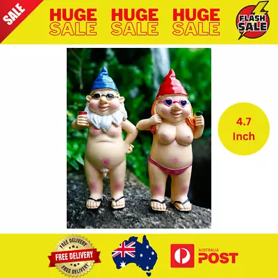 2 PCS Naked Gnome Statues 4.7 Inch Naughty Garden Gnome Funny Statue BRAND NEW • $14.95