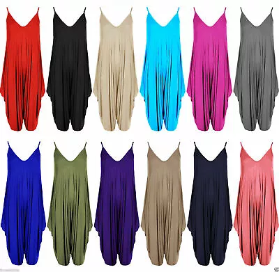 £7.99 • Buy Ladies Cami Lagenlook Romper Baggy Harem Playsuit Women Jumpsuit Dress Plus Size