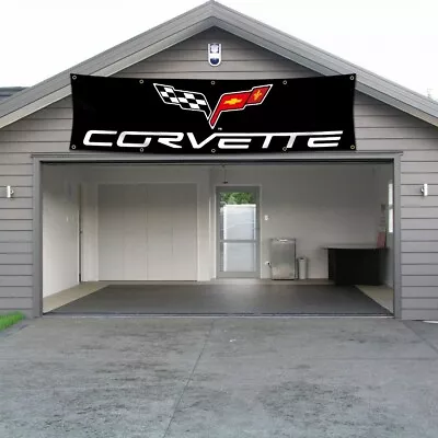 Corvette Banner Flag 2x8FT Racing Car Show Wall Decor Flag Garage Shop Man Cave • $14.97