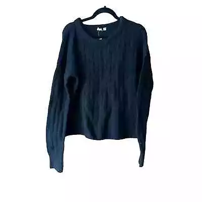 NWT GAP Women's Wool Blend Crew Neck Pullover Sweater Long Sleeve Black Size LT • $35.70