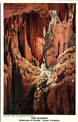 J. W. Hawkins Wet Blanket Miracles In Stone Luray Caverns Va. VTG Postcard  • £6.74