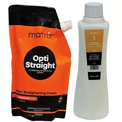 MATRIX Opti. Straightening Cream 500ml For Resistant Hair & Neutralizer 500ml • $51.13