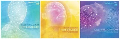 3 Good SonicAid Music CD Lot HAPPINESSSTRESS RELIEFDEEP RELAXATION ~brainwaves • $14.71