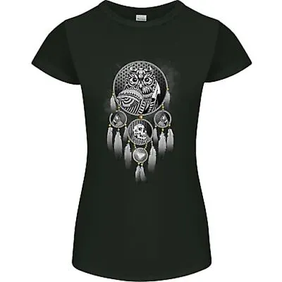 Bring The Nightmare Tribal Owl Skull Gothic Womens Petite Cut T-Shirt • £9.99