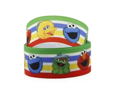 TV Character Ribbon 1  Grosgrain Monster Ribbon Striped 5 Yds Ships Free • $7.15