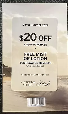 Victoria’s Secret Coupon  20 Off 50 May 8-23 2024 • $1.99