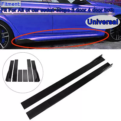 Pair Of Side Skirts Extensions Splitters Fit For VW Golf  Ford Mustang Focus • $161.32