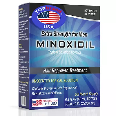 MINOXIDIL 5% HAIR REGROWTH TREATMENT FOR MEN  6 Months Supply Exp 05/25 • £49.99