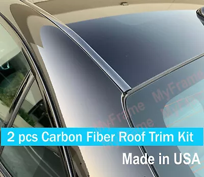 2pcs Flexible CARBON FIBER ROOF TRIM Molding Kit For Mitsubishi 2003-2022 • $45.84