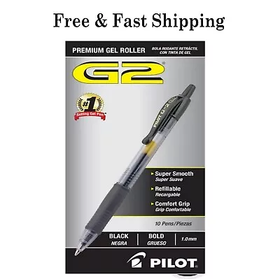 Pilot G2 Premium Gel Ink Pens Bold Point (1.0mm) Black 10 Count • $14.99