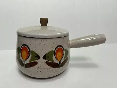 Vintage 70’s French Style Floral Pattern Enamel Fondu Pot • $38