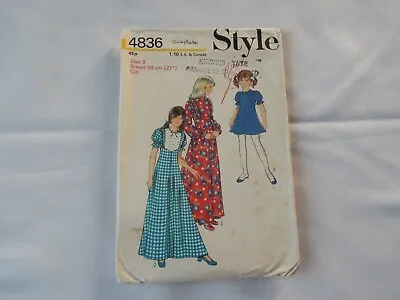 Vintage Style 70s Child's Dress Pattern No 4836 Size  8 Breast 27  • £4.10