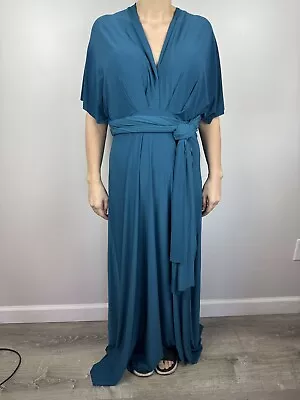 Bridesmaid Long Size 2XL Multiwrap Dress Teal • $38.95