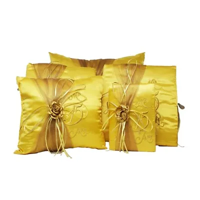 $175 • Buy Yellow And Gold Quinceanera Pillow Set, Quinceanera Teddy Bear Doll, Kneeling, T