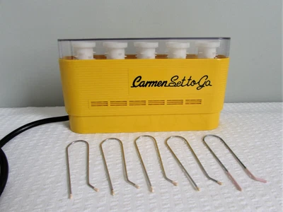 £26 • Buy Carmen Vintage Set To Go Travel Heated Hot Rollers 5 Curlers 5 Pins Case GWO