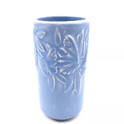 Vintage Nelson McCoy Pottery Blue Butterfly Vase 5 3/4  • $24.02