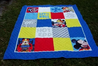 Disney Mickey Mouse Hot Rod Bedding Quilt Comforter Blanket Twin/Full + 1 Sham • $60