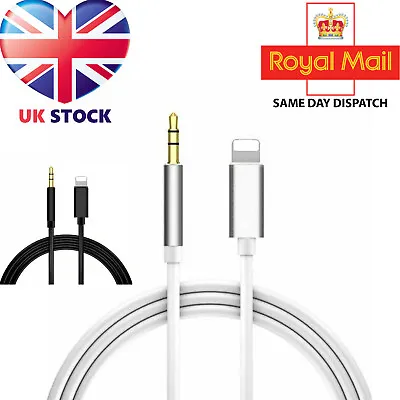IPhone Aux Adapter Cable 3.5mm Cord To Car Audio For IPhone 14 13 12 11 X 8 • £3.29
